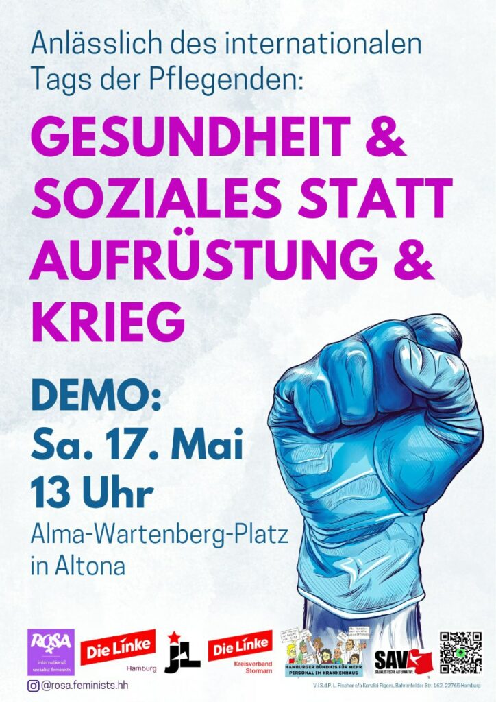 Plakat zur Demo zum Tag der Pflegenden: 